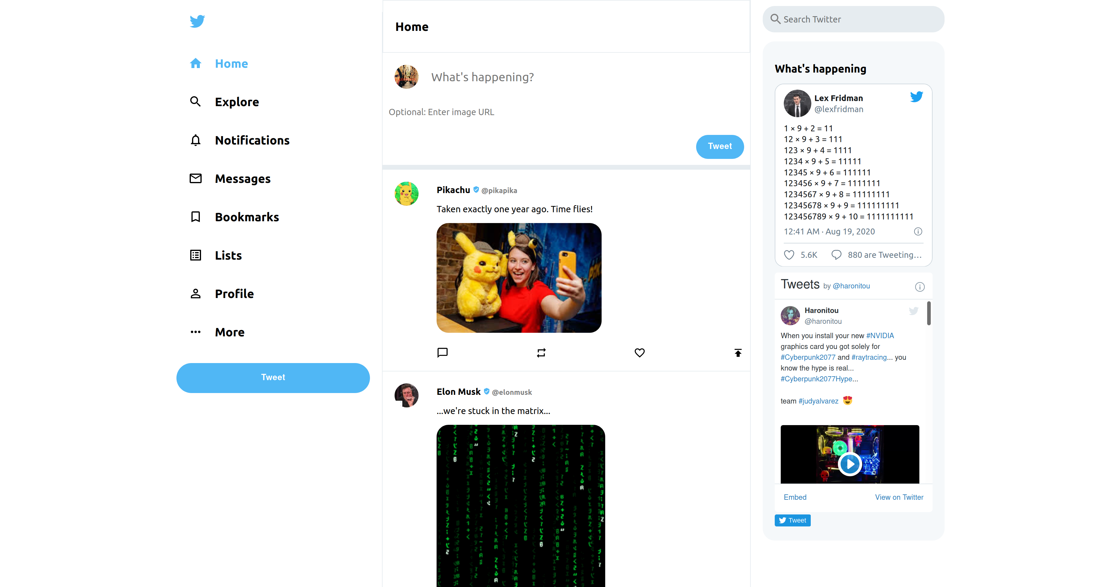 Twitter Clone with React